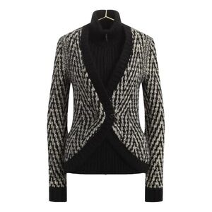 Chanel CC Jewel Buttons Blackk Knit Combo Jacket Size FR 44